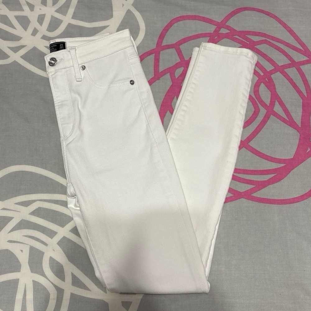 Abercrombie White Simone High-Rise Skinny Jeans
